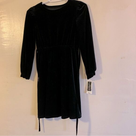 INC International Concepts Black Velvet Dress Big Girl Sz L 10-12 NWT Gorgeous - Picture 1 of 9